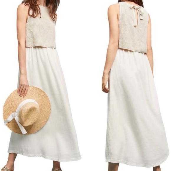 Anthropologie Dresses & Skirts - Anthropologie Moth Layered Sandstone Maxi Dress Sz L